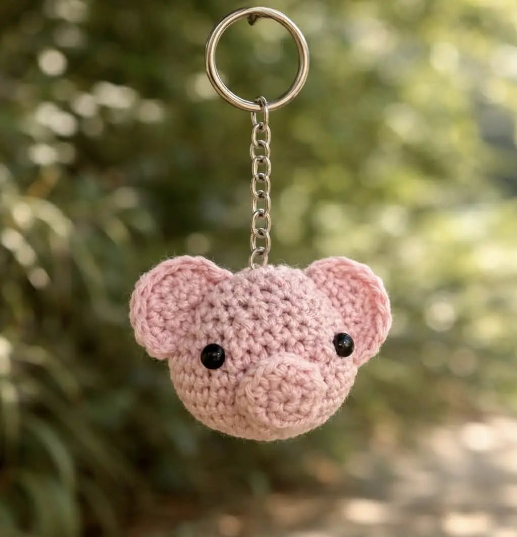 Porte clés cochon fait mains par Prescillia Ôsaucissons