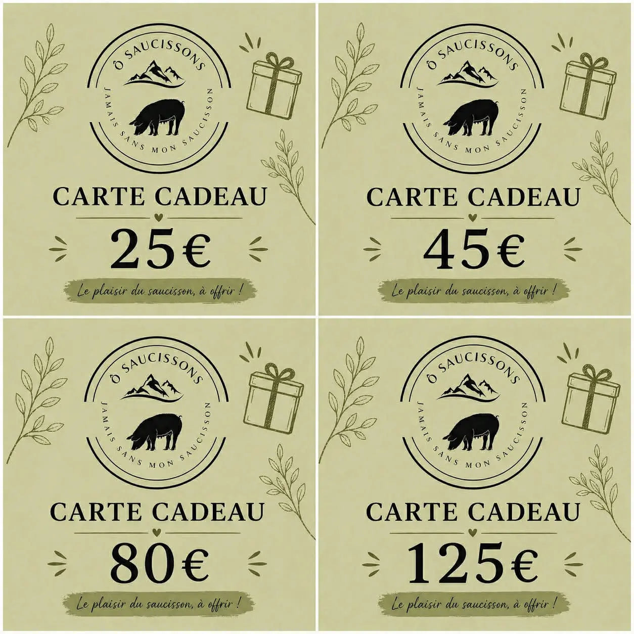 Carte cadeau Ôsaucissons