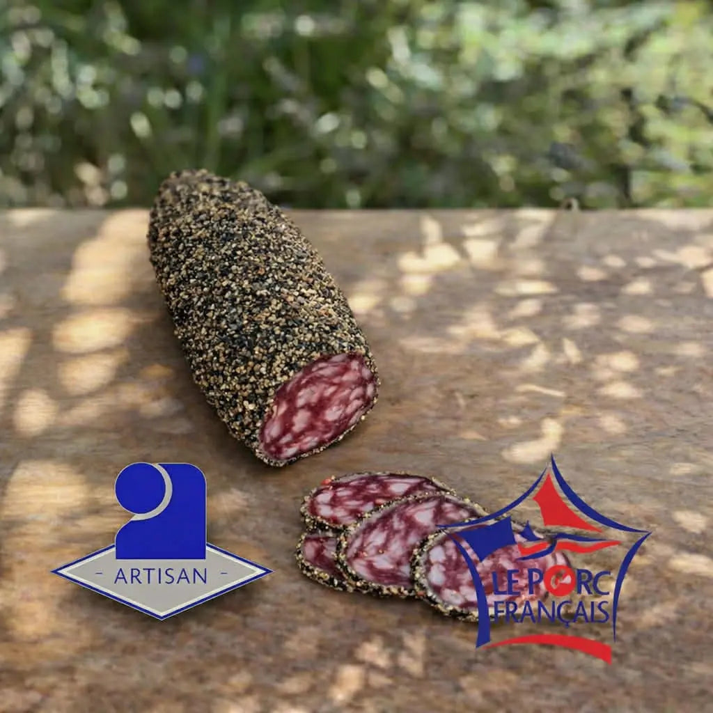 Saucisson artisanal enrobé aux poivre Ôsaucissons