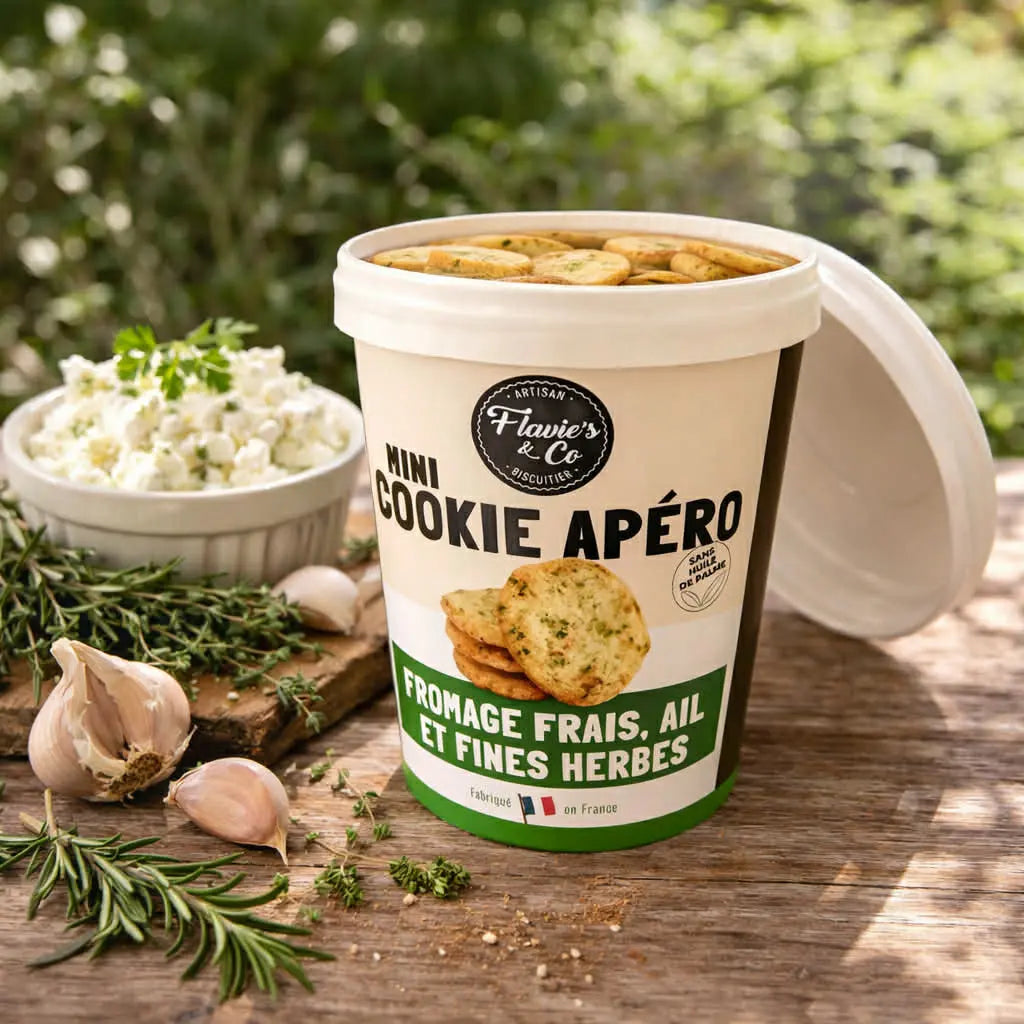 Biscuits apéro artisanal fromage frais ail et fines herbes Ôsaucissons